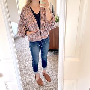 Akemi + Kin Plaid Batwing Dolman Petite Jacket